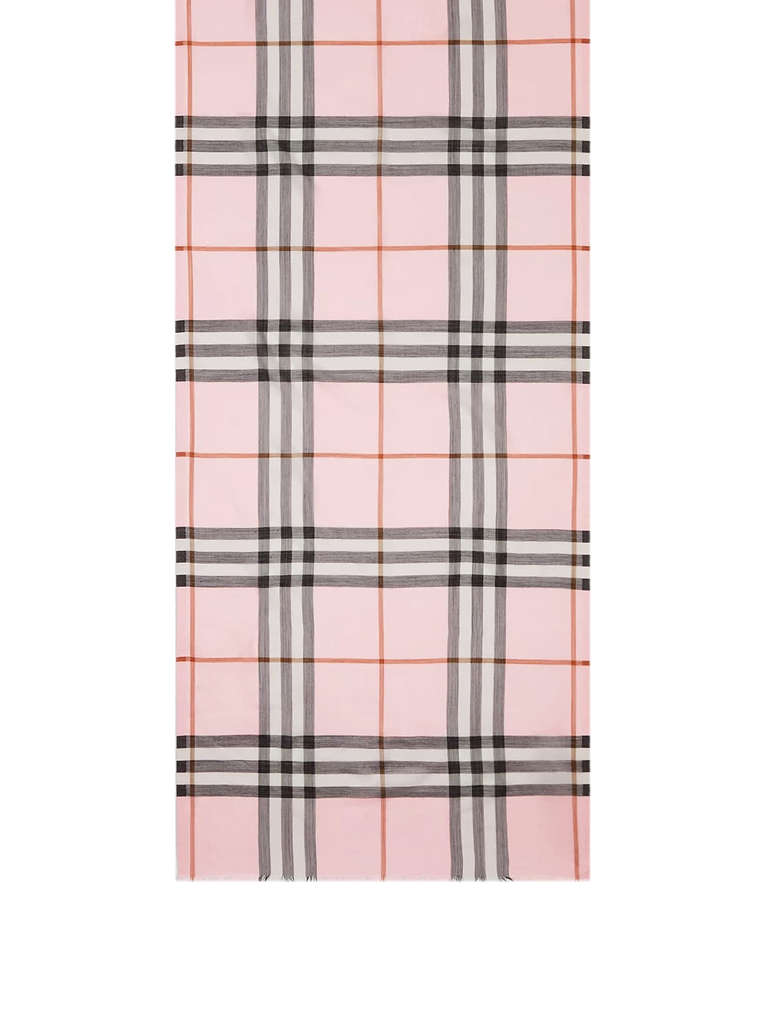 Burberry Check Lightweight Wool Silk Scarf In Pink