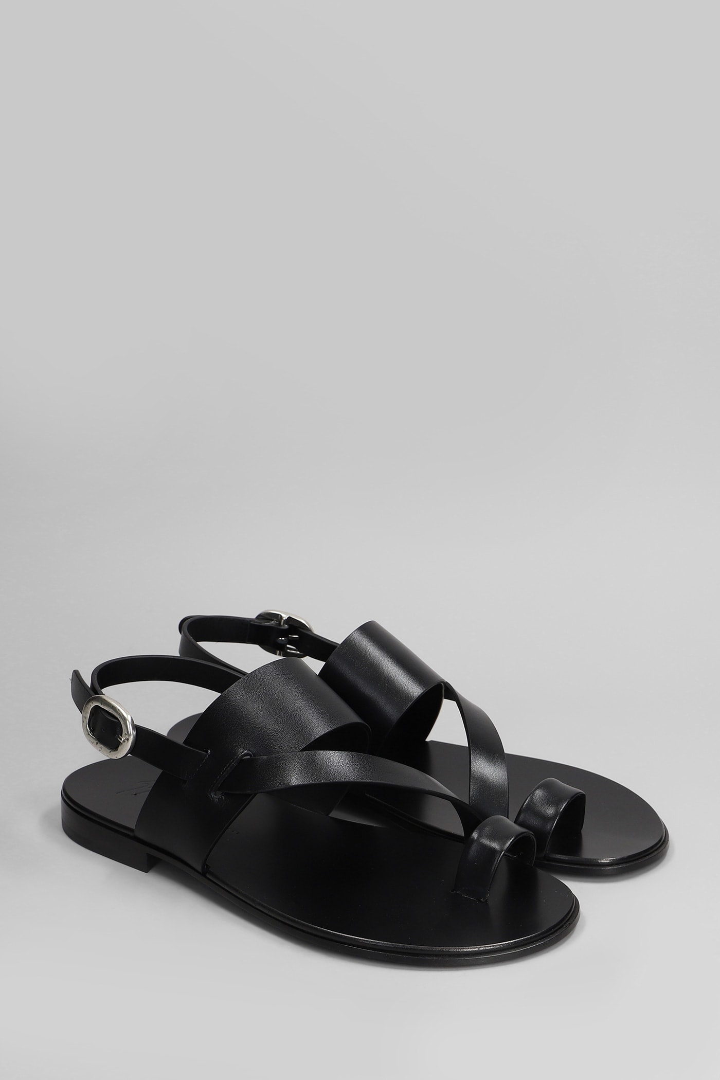 Shop Giuseppe Zanotti Sandals In Black Leather