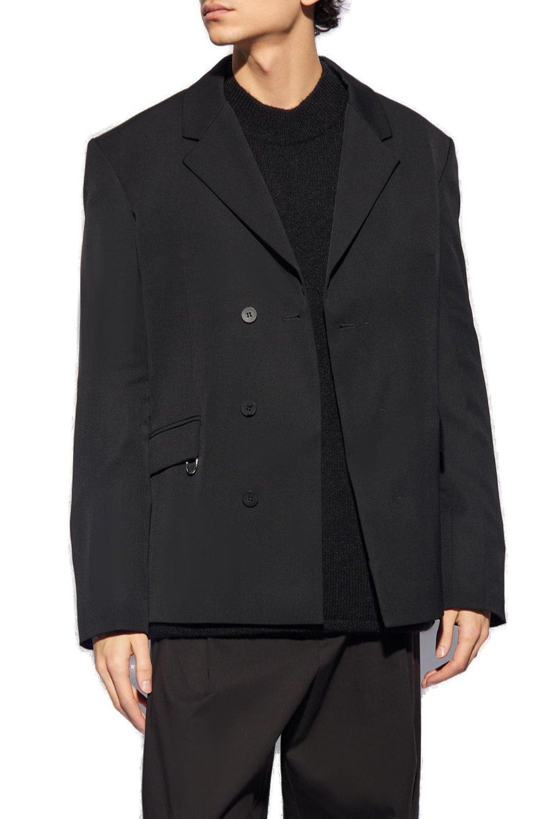 Shop Jacquemus Single Breasted Sleeved Blazer In Black