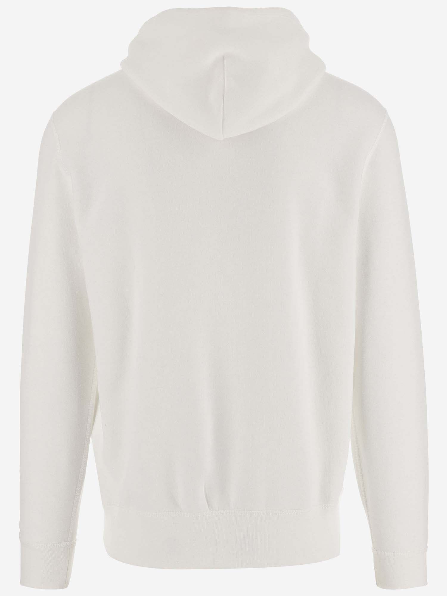 Shop Ralph Lauren Cotton Blend Hoodie With Logo In White/c7996