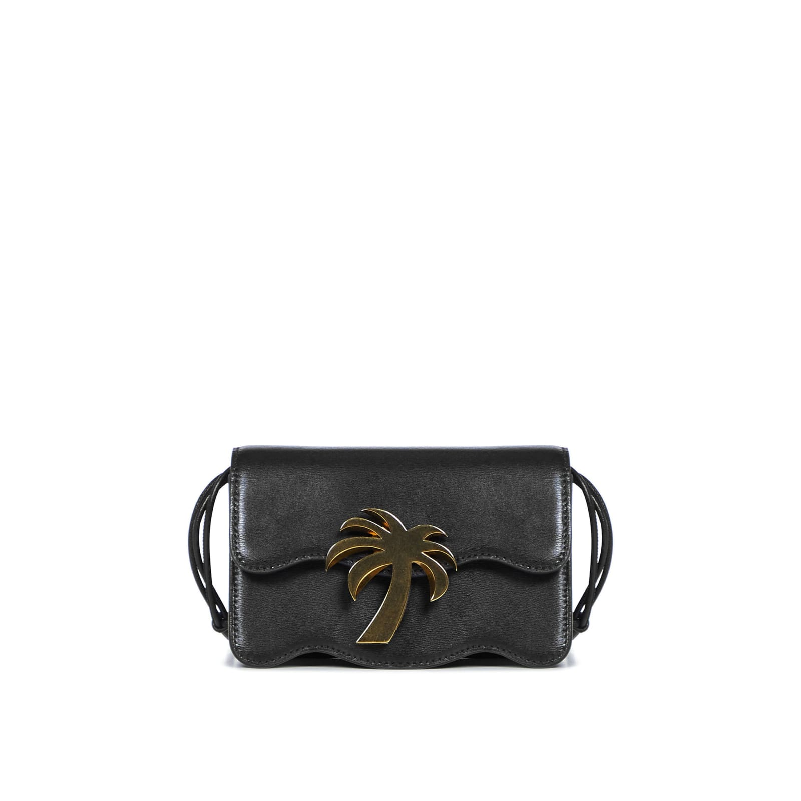 Palm Angels Palm Beach Mini Leather Bag In Black