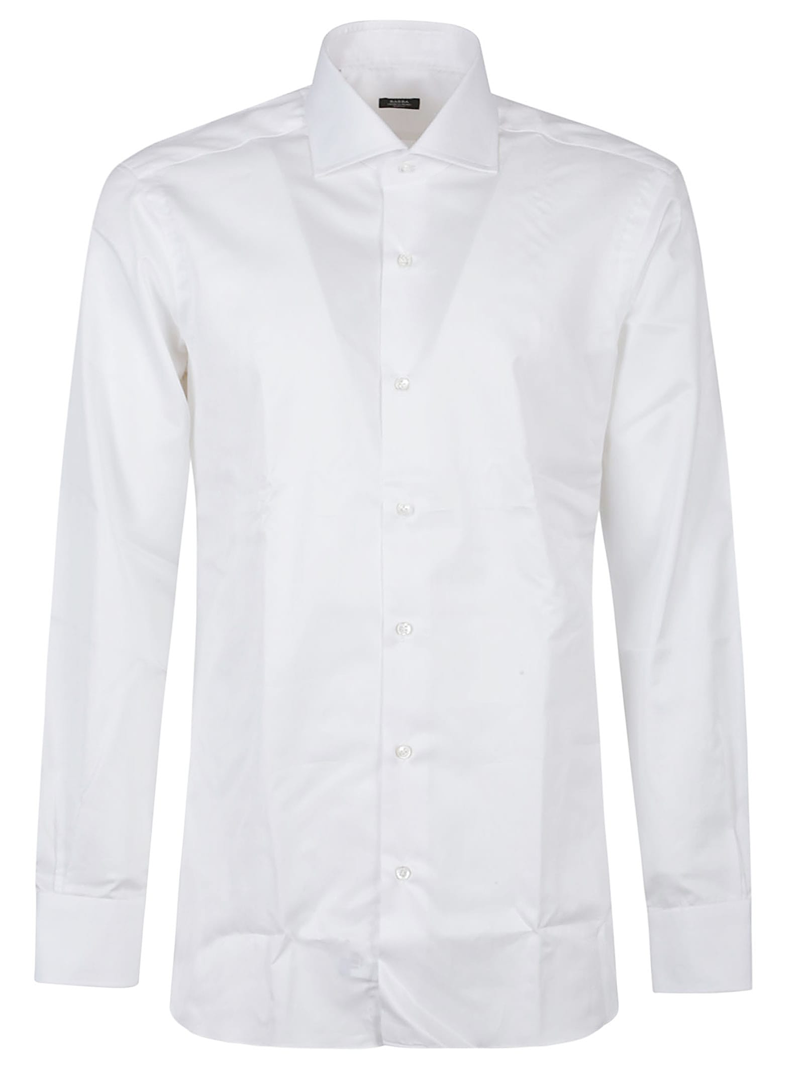Barba Napoli Long Sleeve Neck Shirt In White