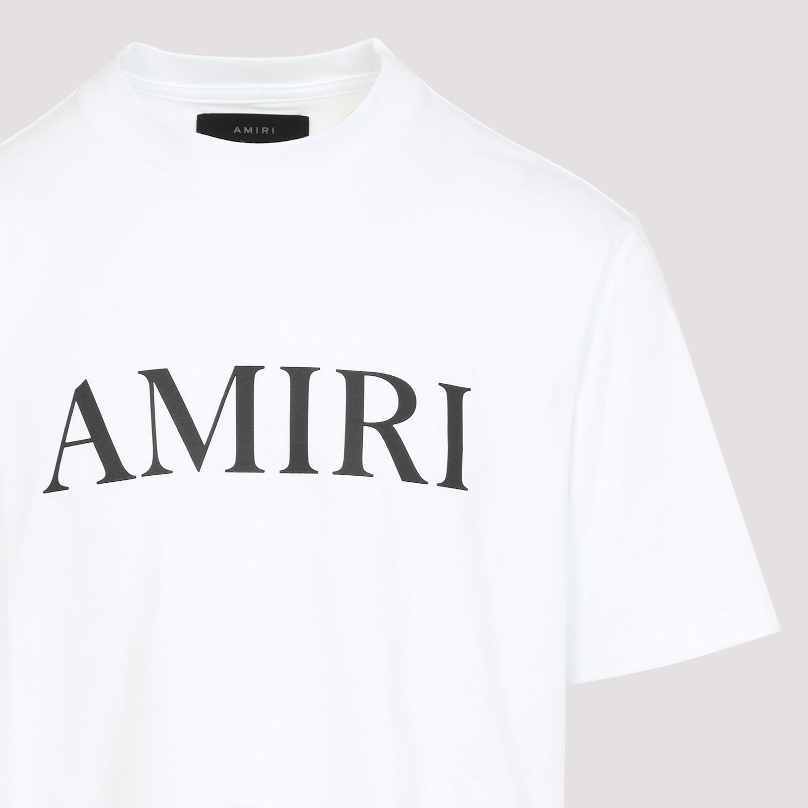 Amiri Cotton Crew Neck T-shirt With Contrasting Logo Detail In White