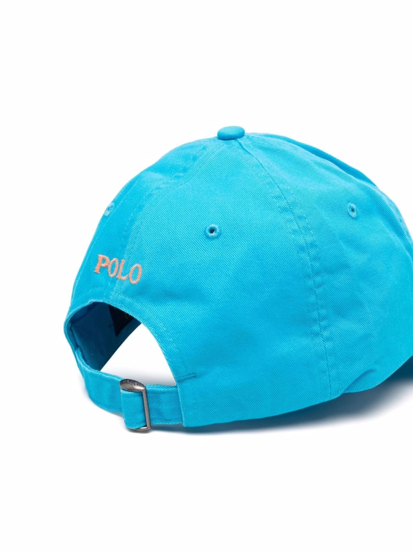 Shop Ralph Lauren Light Blue Baseball Hat With Contrasting Pony