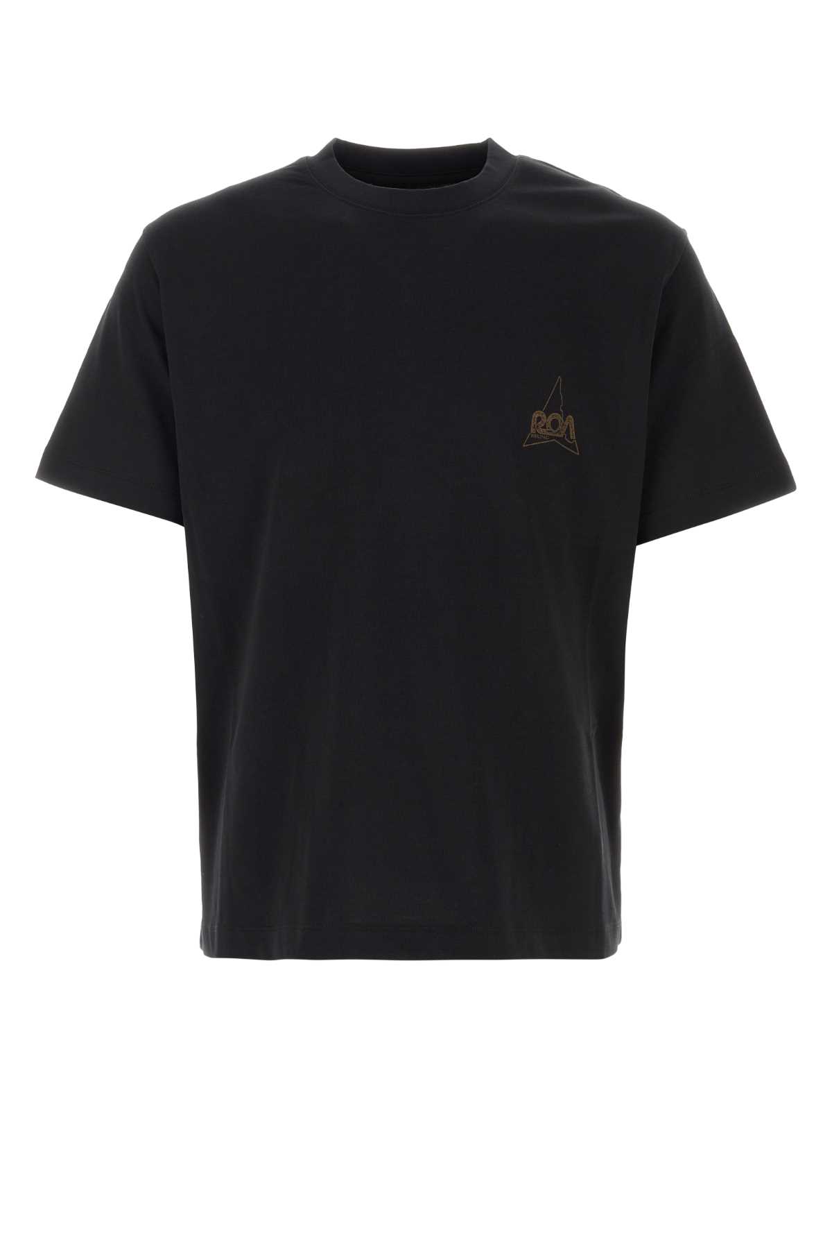 Shop Roa Black Cotton T-shirt In Blk0001