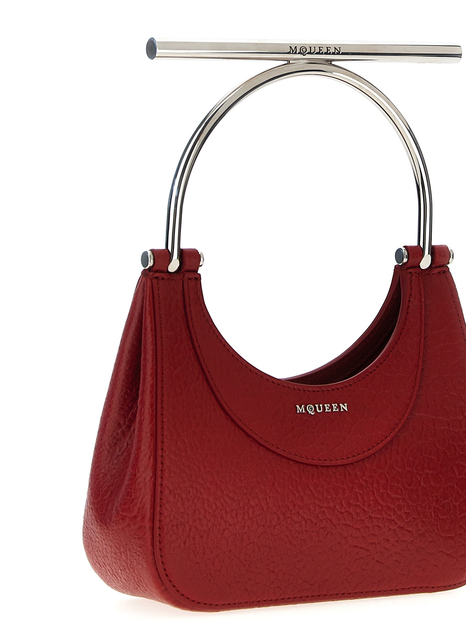 Shop Alexander Mcqueen Mini Cross-bar Handbag In Red