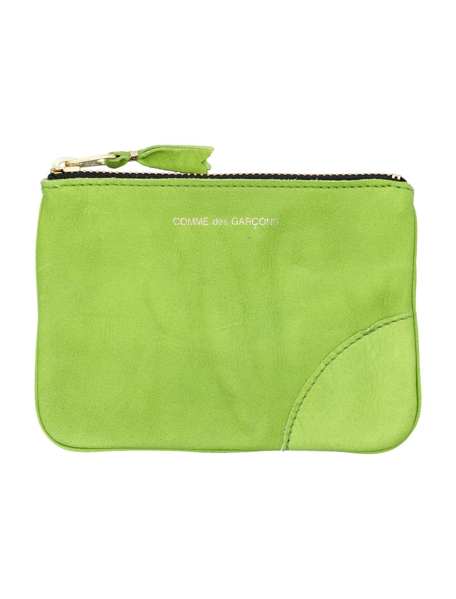 Shop Comme Des Garçons Washed Zip Pouch In Green