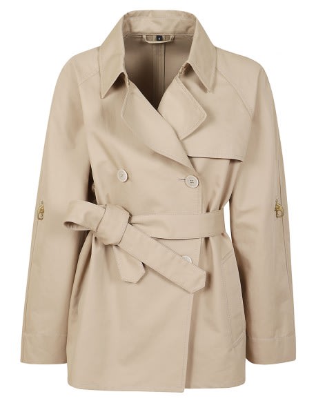 Shop Fay Short Cotton Trench Coat In Beige