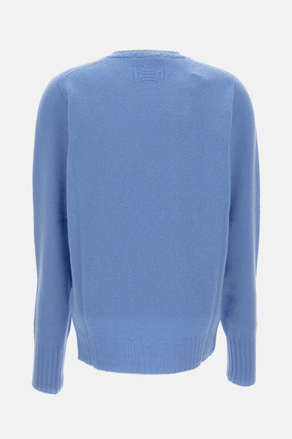 Drumohr Ribbed Merino Wool Long Sleeve Sweater In Blue
