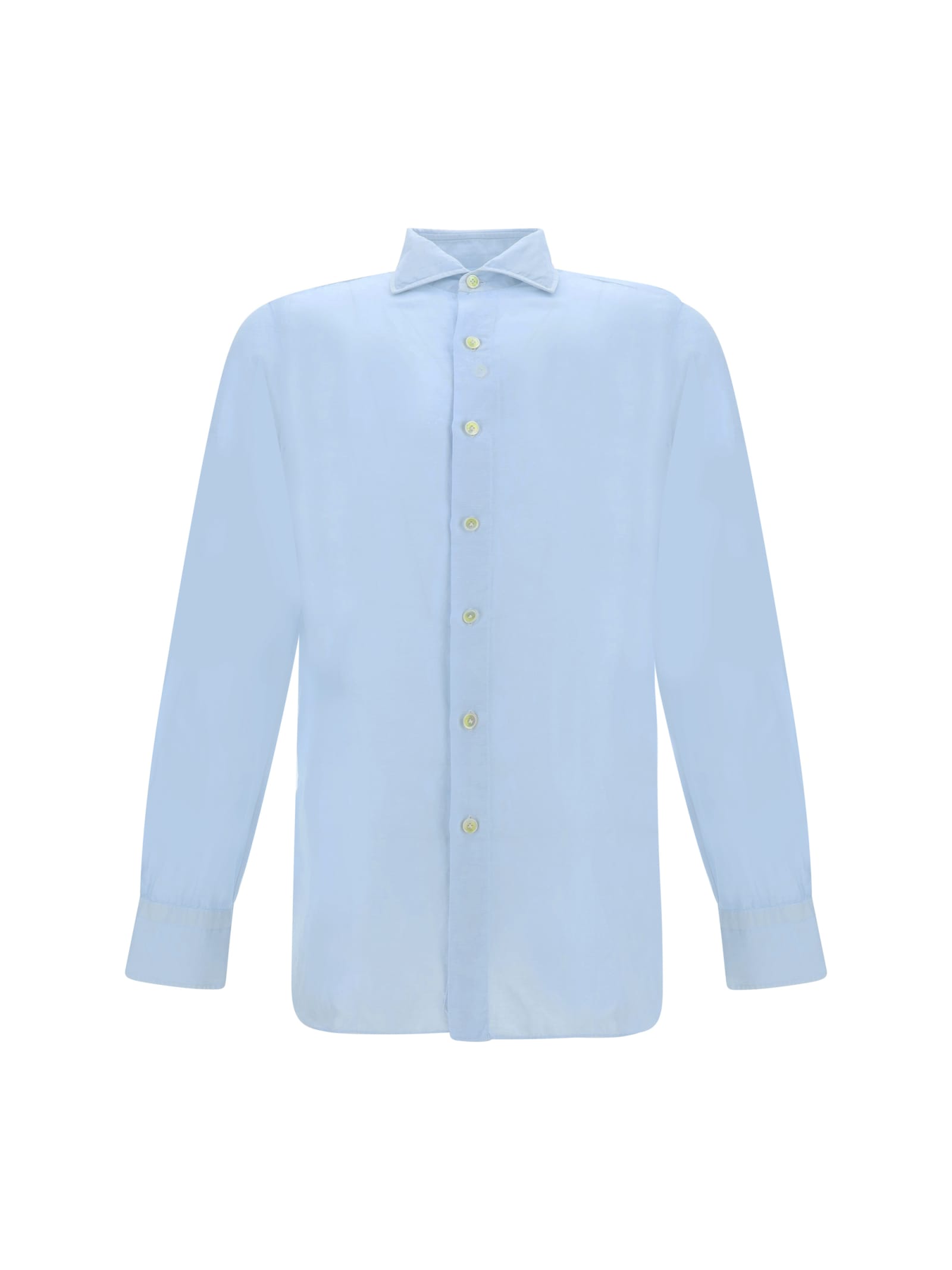 Shop Finamore Napoli-zante Shirt In Azzurro Chiarissimo