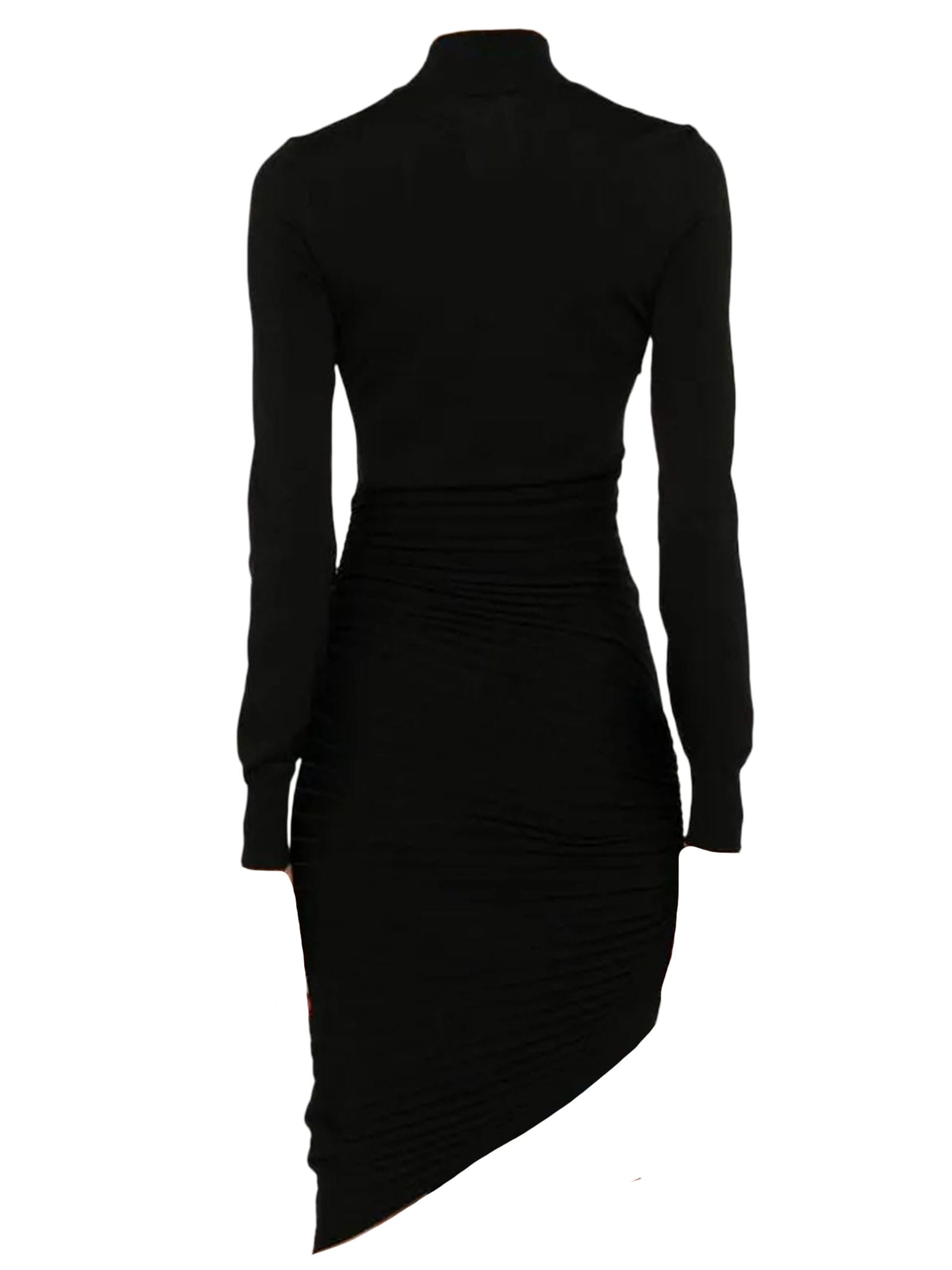 Shop Philosophy Di Lorenzo Serafini Black Plissé-effect Fine-knit Dress