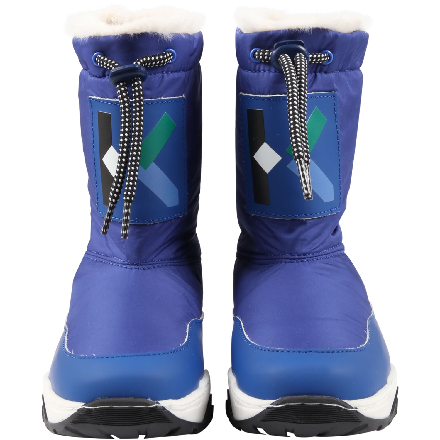 Shop Kenzo Blue Boots For Boy With Logo