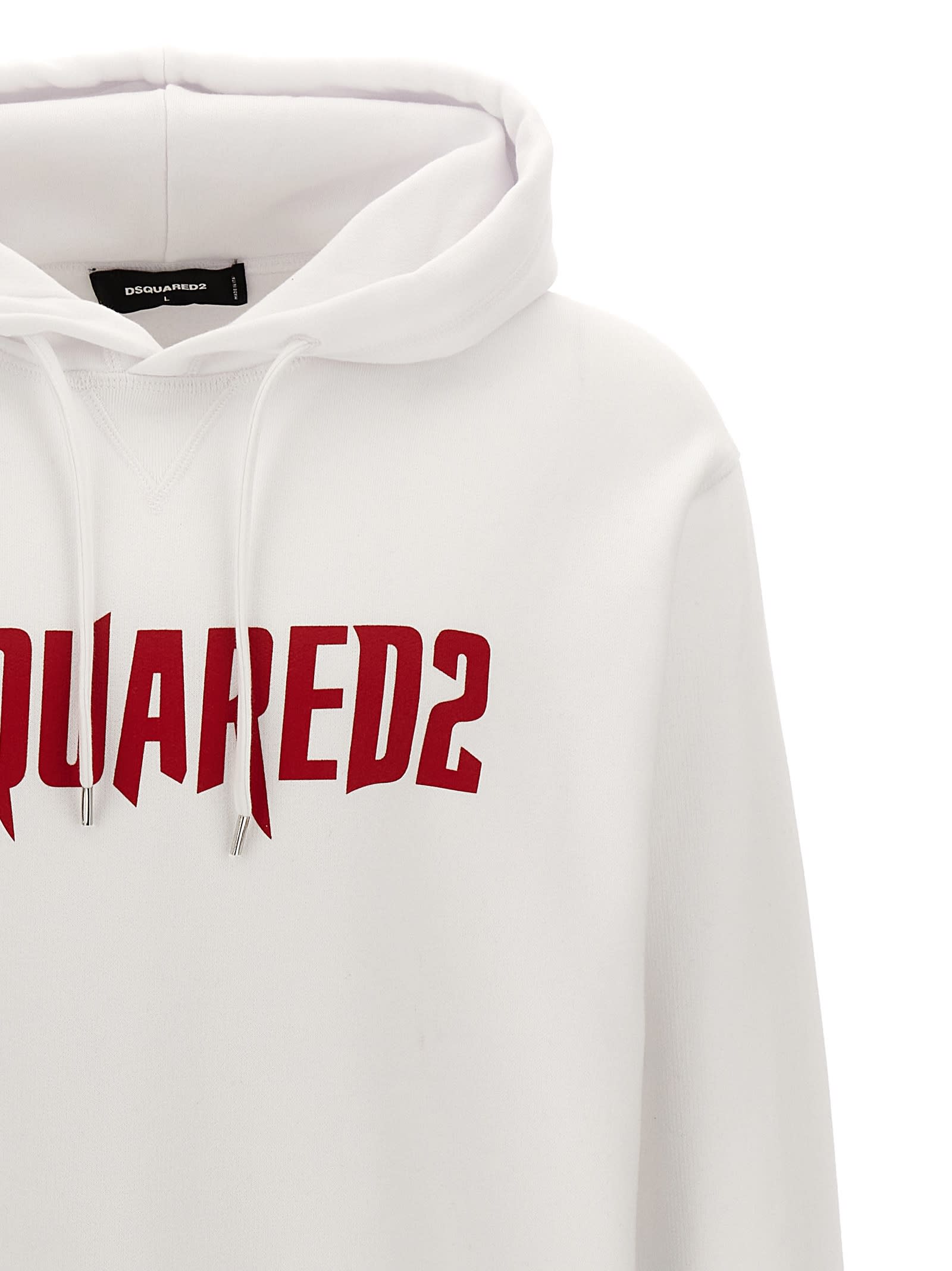 Shop Dsquared2 Logo Print Hoodie In White