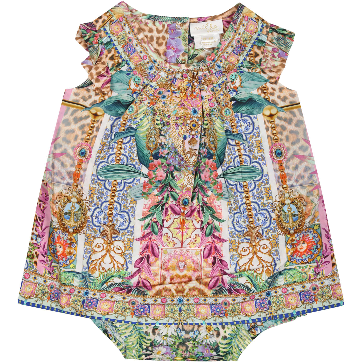 CAMILLA MULTICOLOR DRESS FOR BABY GIRL WITH FLORAL PRINT