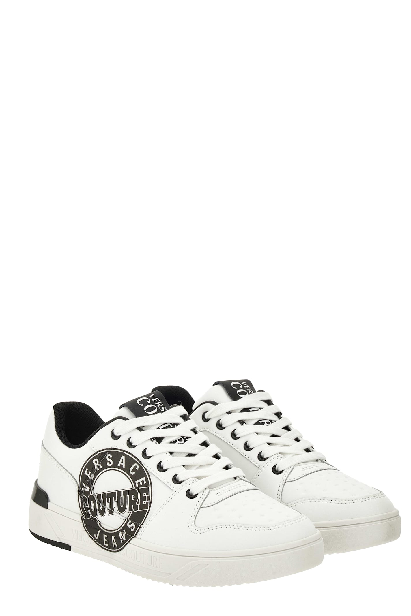 Versace Jeans Couture Logo-print Sneakers In White