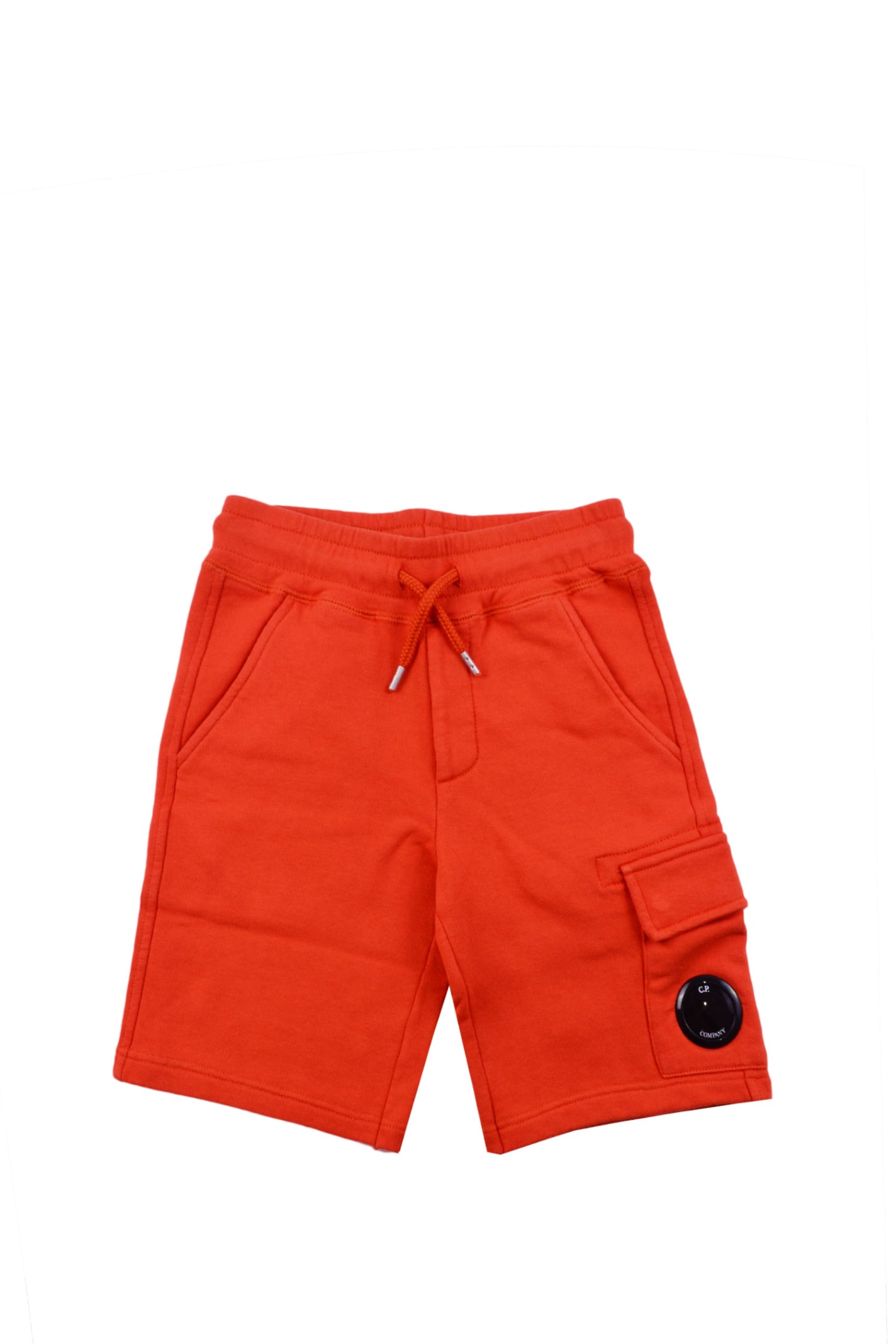 C.p. Company Kids' Cotton Shorts In Orange