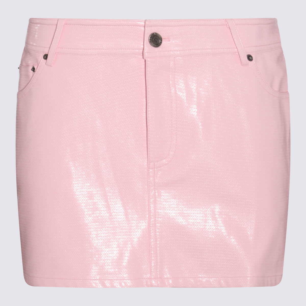Pink Vynil Mini Skirt