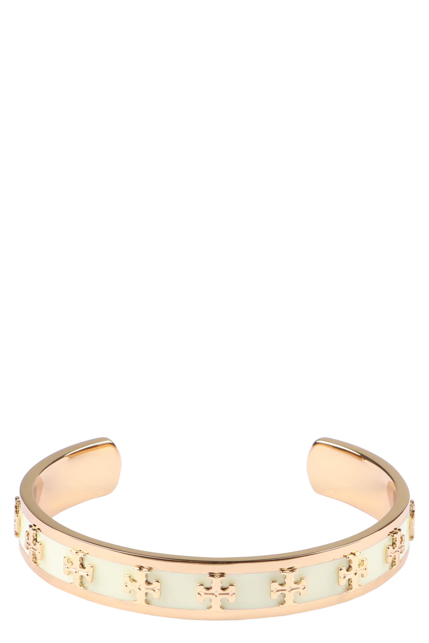 Tory Burch Tory Burch Enamel Logo Brass Bracelet Ivory 10992055
