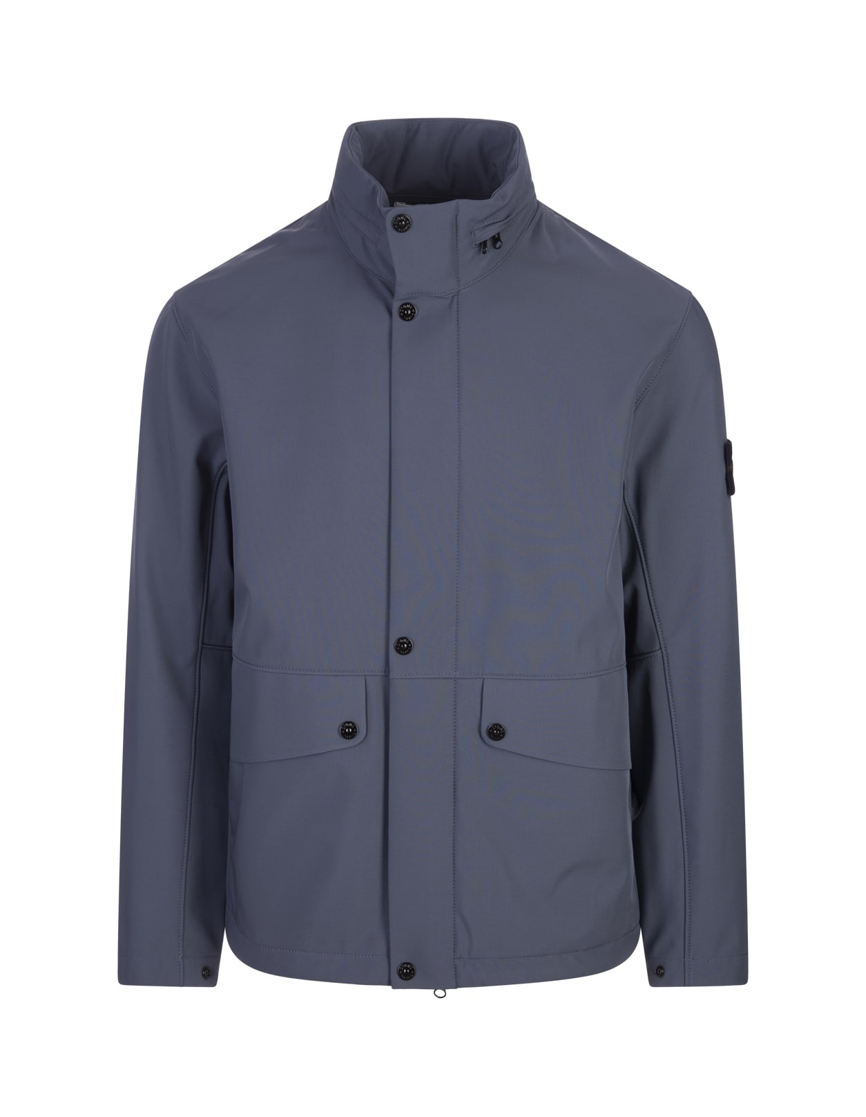 Stone Island Light Soft Shell-r_e.dye Jacket In Recycled Polyester In Blue