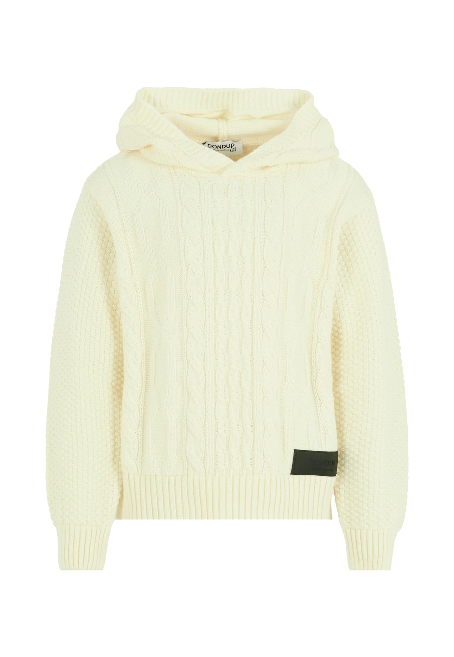 Dondup Cable-knit Hooded Sweater In Neutral
