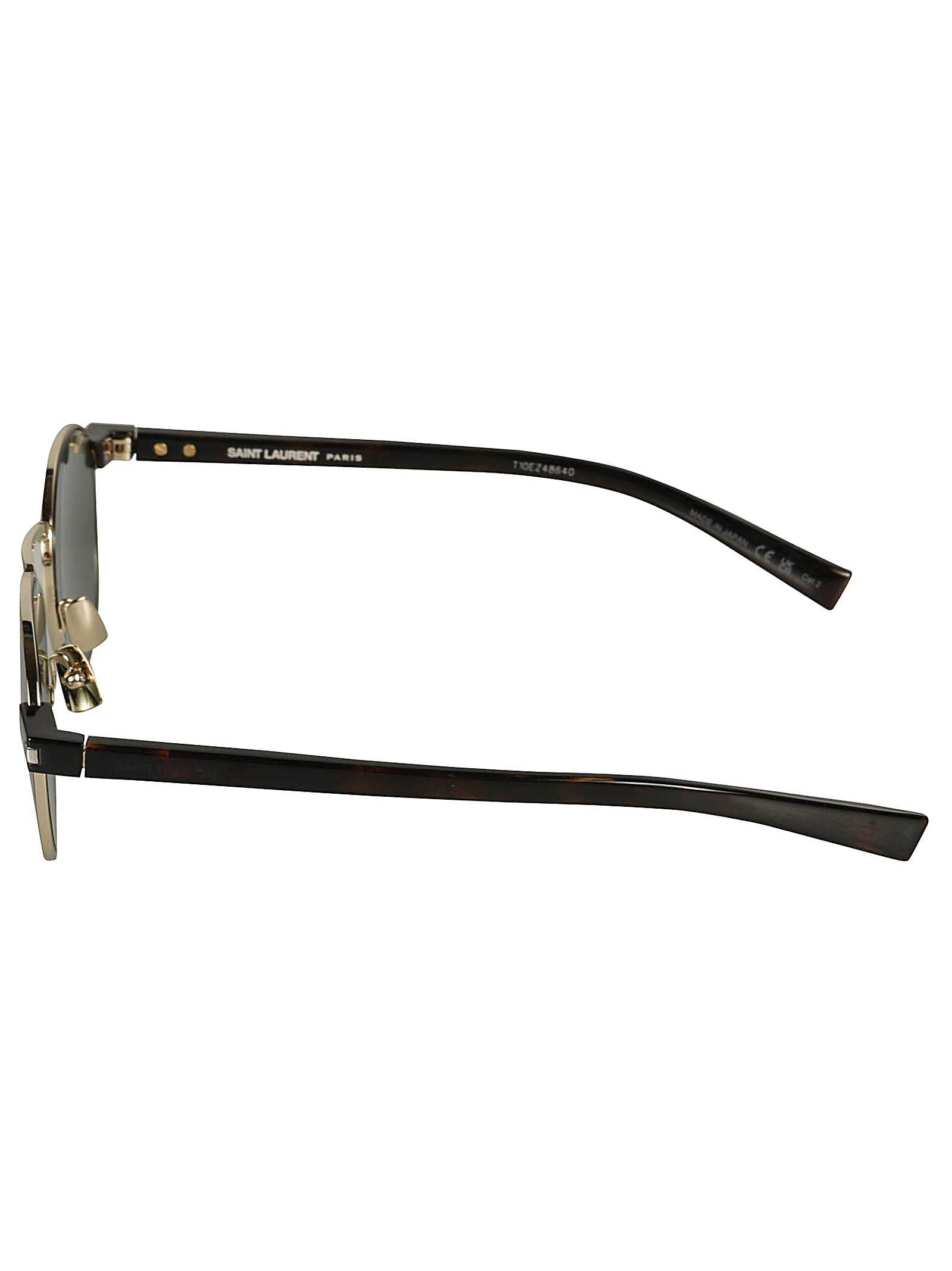 Saint Laurent Sl707 Sunglasses In Gold-havana-green