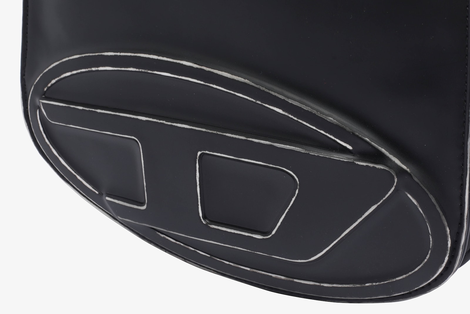 Diesel 1dr Twin Embossed-logo Shoulder Bag In Black