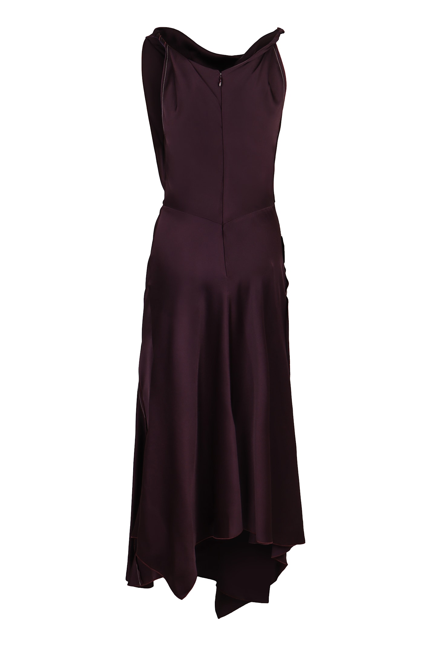 Victoria Beckham Asymmetric Dress In Red-purple Or Grape