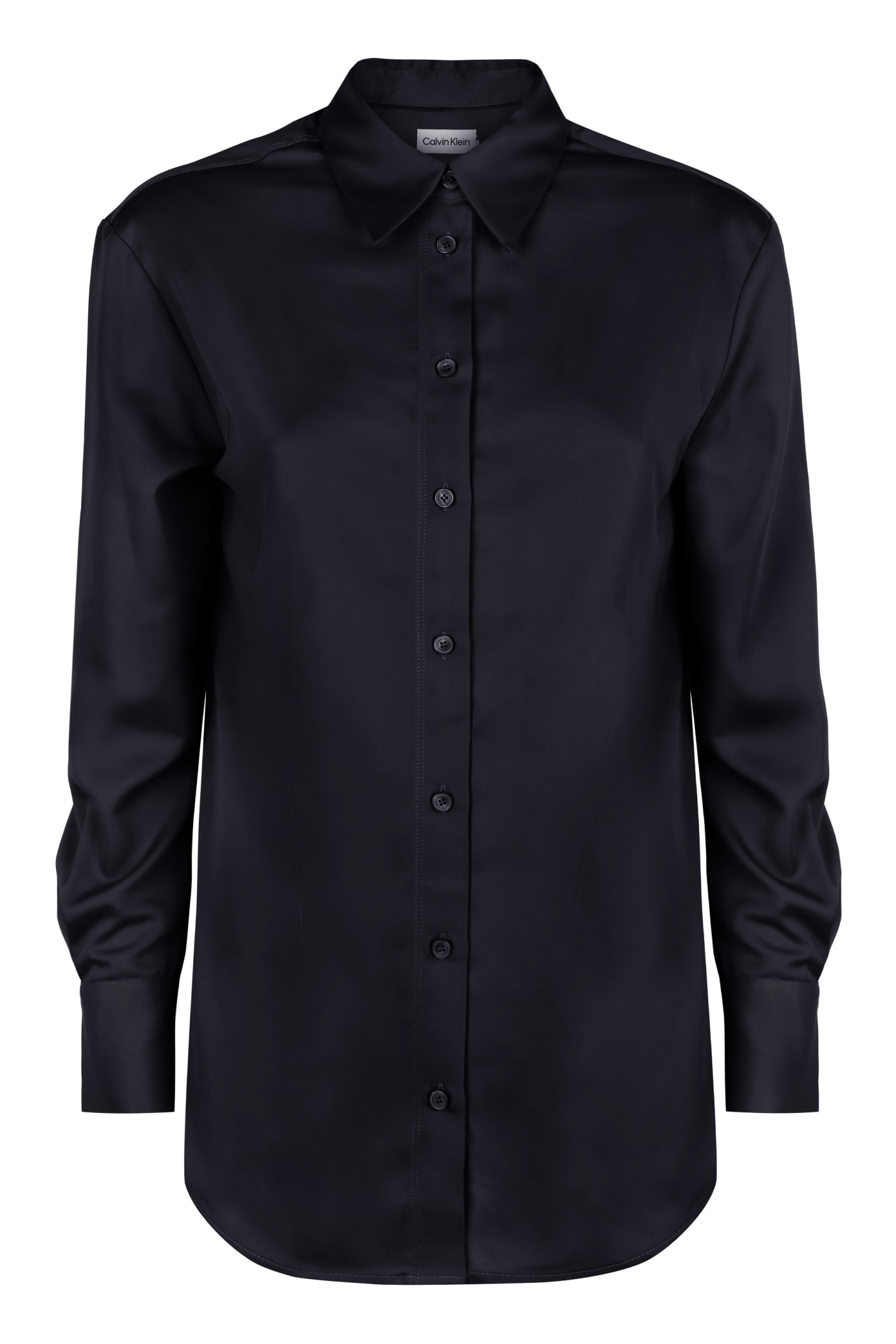 Shop Calvin Klein Long Sleeve Shirt In Black