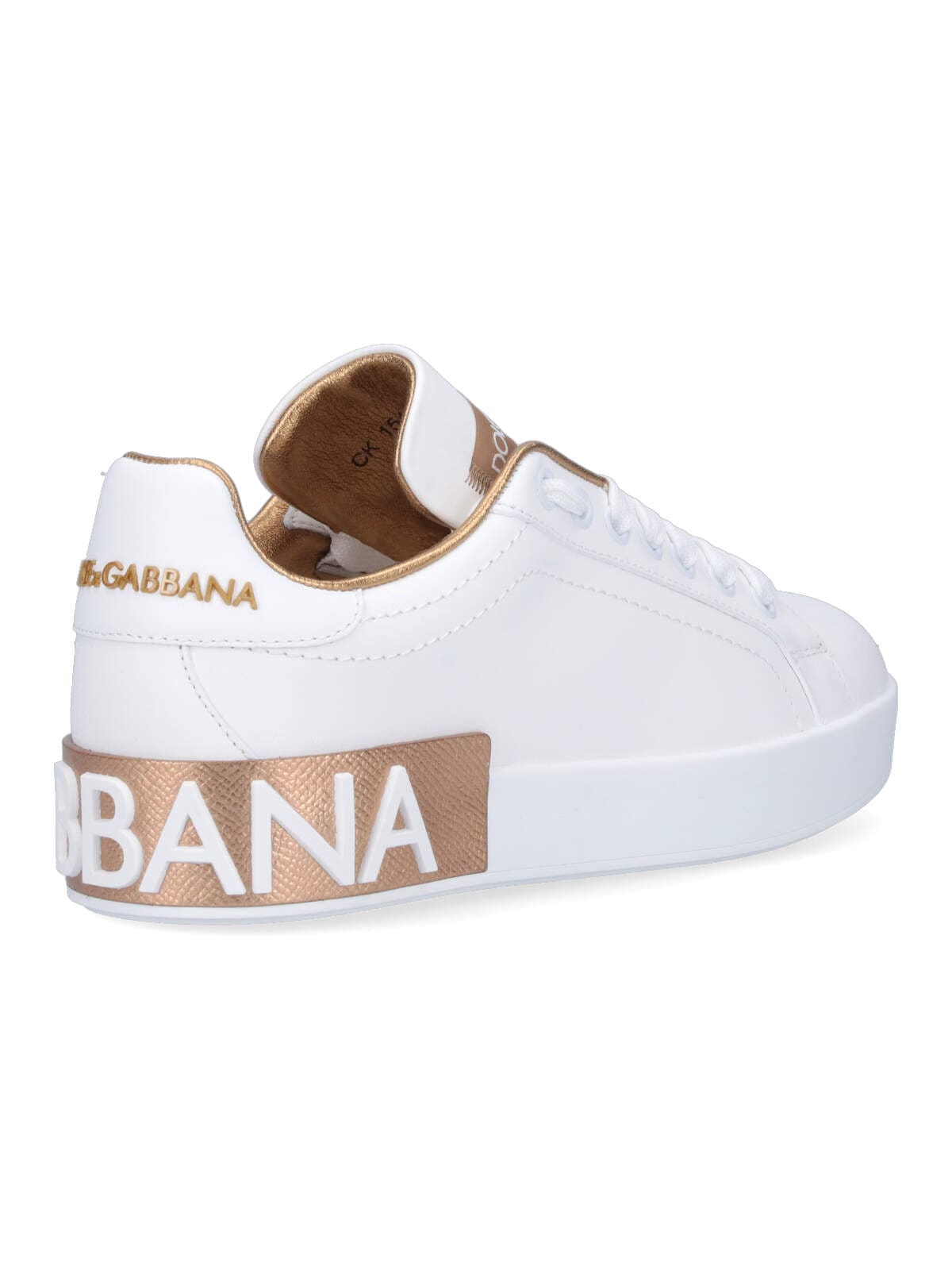 Shop Dolce & Gabbana Portofino Sneakers In Oro Polvere