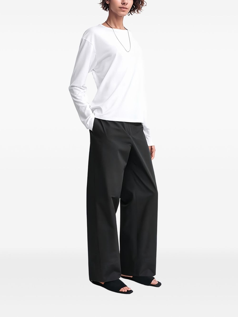 Totême Classic Long-sleeve Lyocell And Cotton T-shirt In White