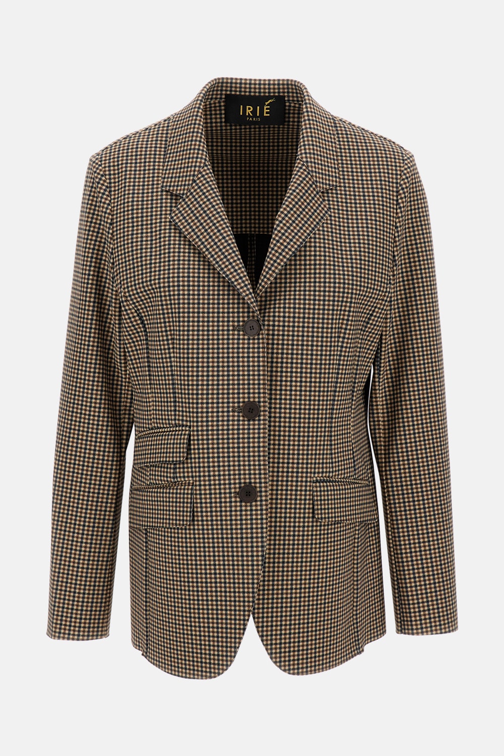 Irie Button Check Coat In Green