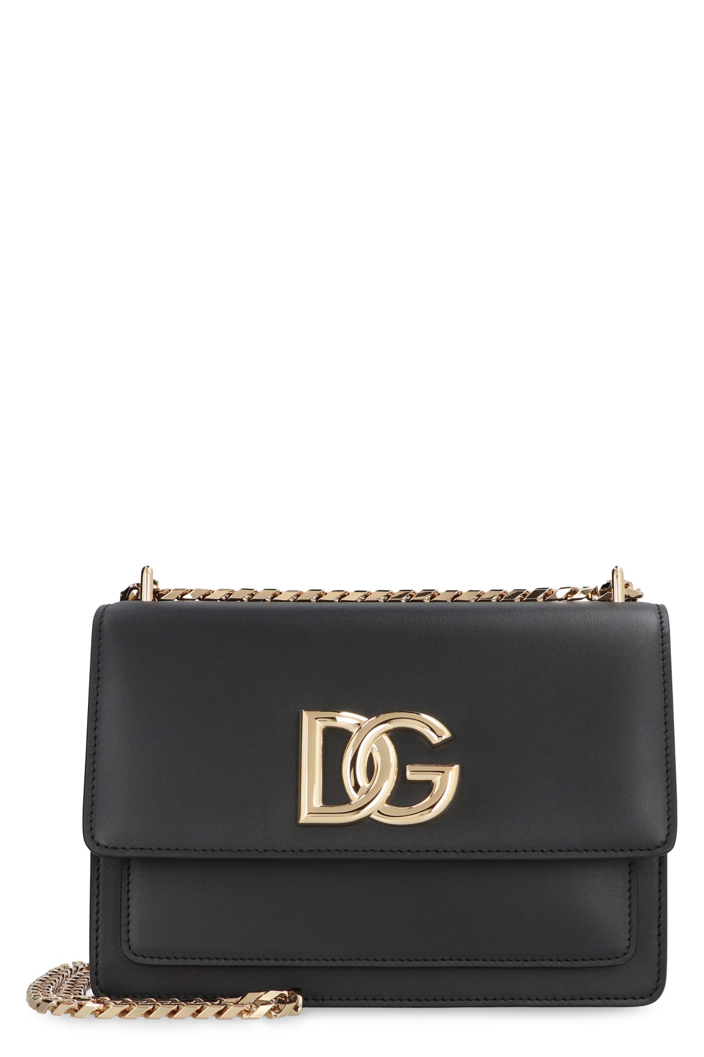 Dolce & Gabbana Leather Crossbody Bag In Black