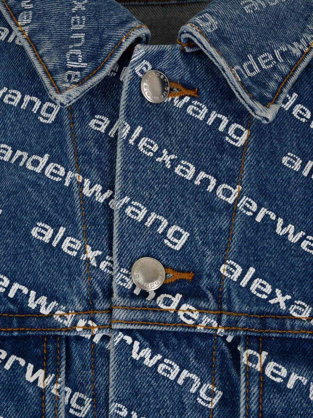 Shop Alexander Wang All Over Logo Denim Jacket