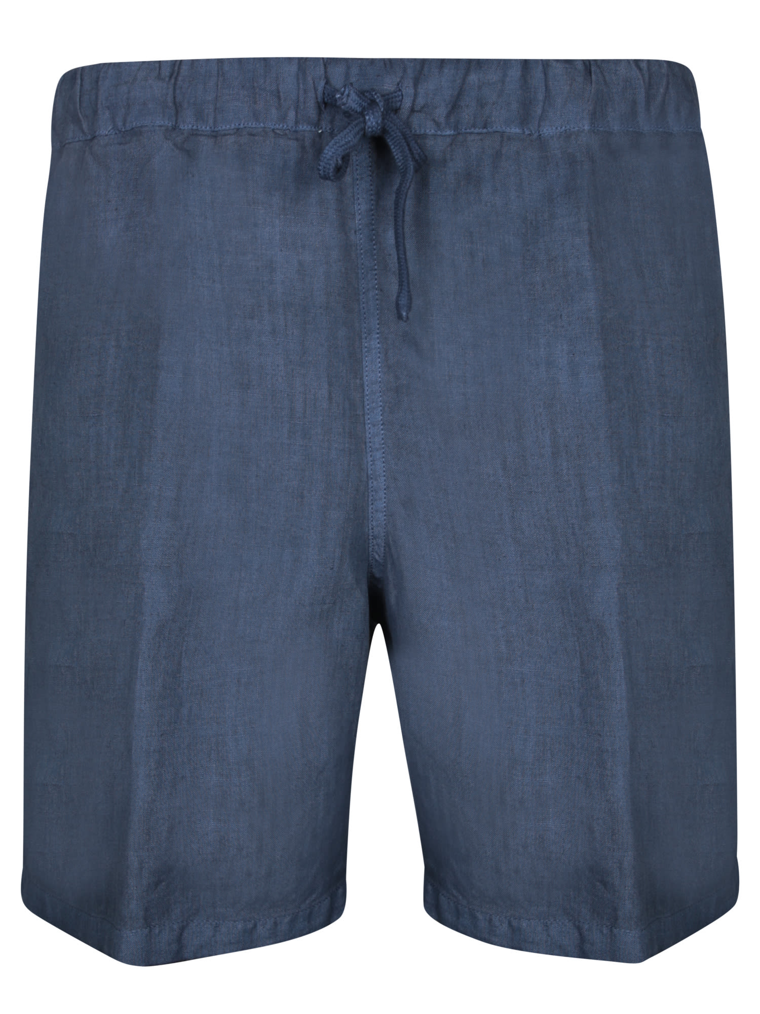 Faded Blue Linen Bermuda Shorts