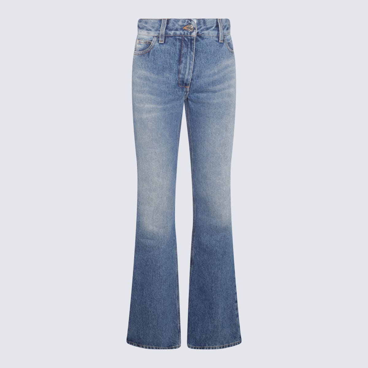 Off-white Blue Denim Flared 5 Pockets Jeans