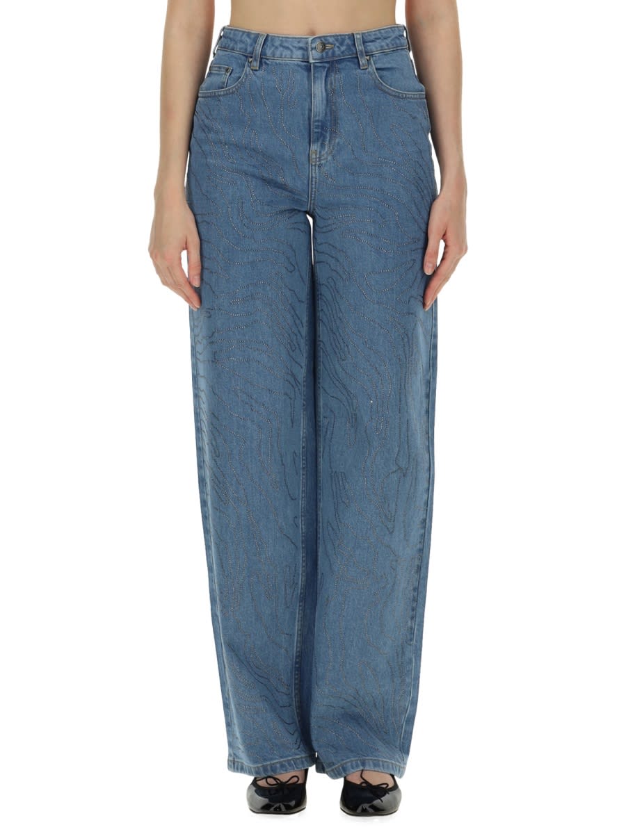 Shop Rotate Birger Christensen Straight Leg Jeans In Denim