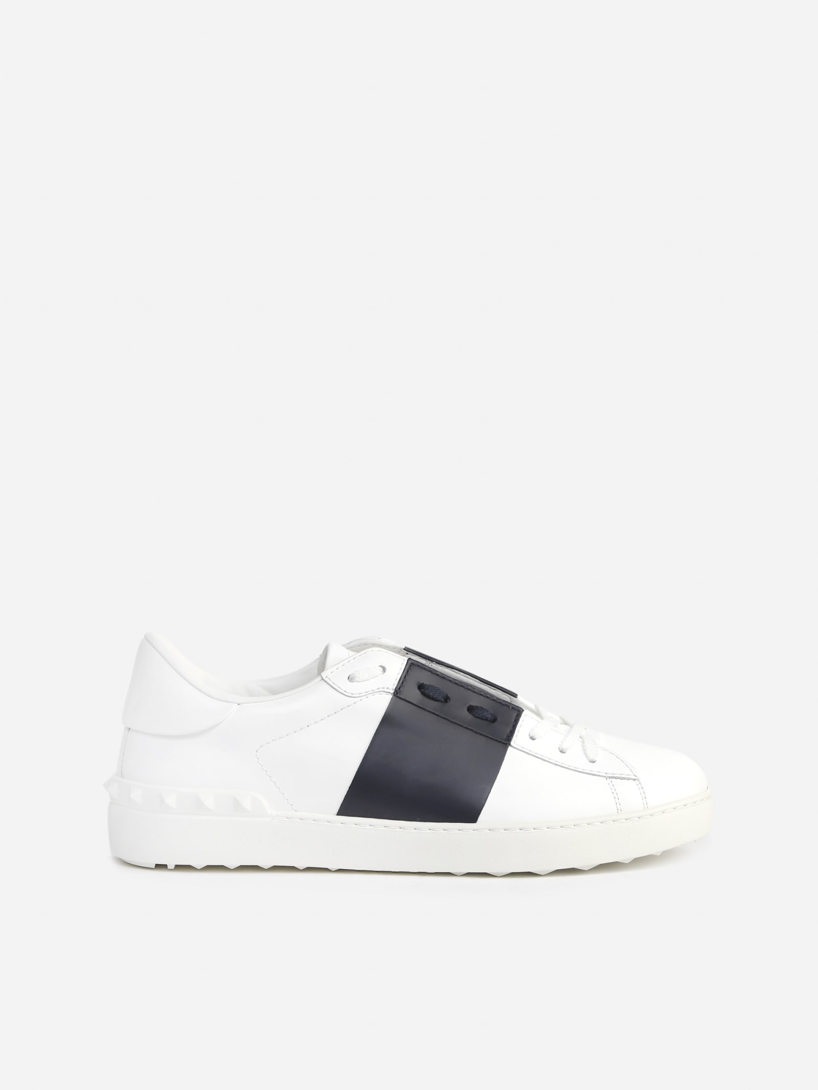 Valentino Garavani Open Sneakers In Leather With Contrasting Band