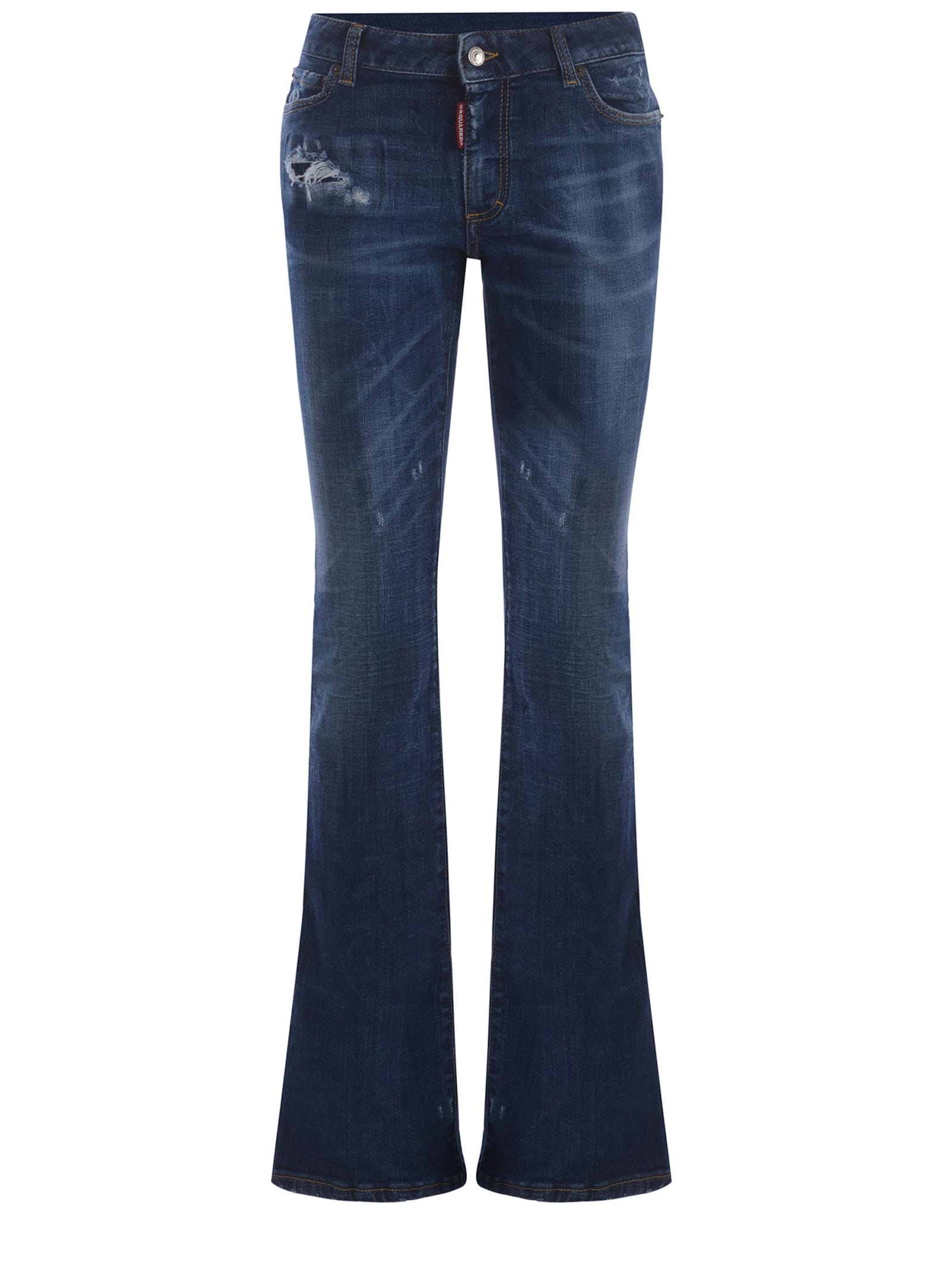 Dsquared2 Jeans  Medium Waist Flare Made Of Denim In Denim Blu