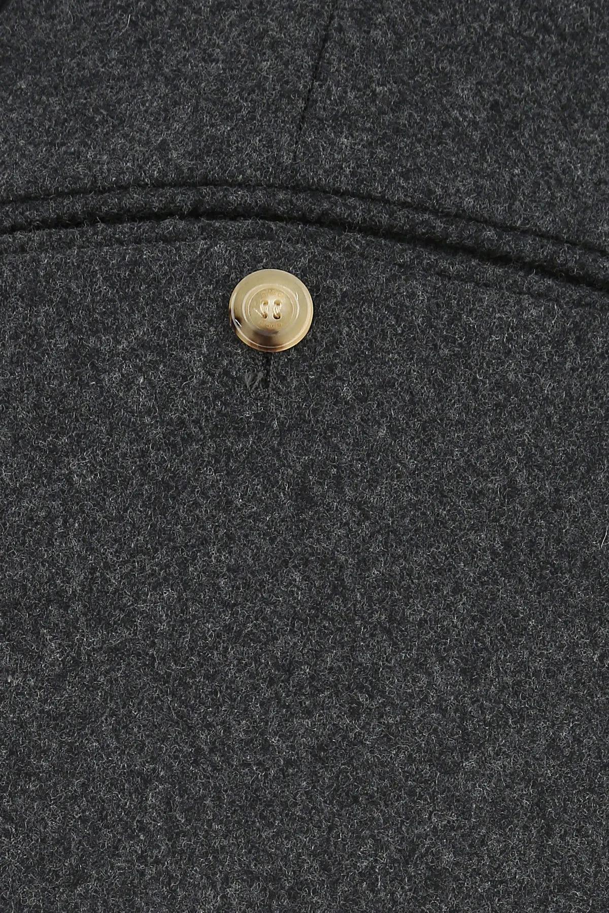 Gucci Wool Blend Twill Bush Trousers In Grey