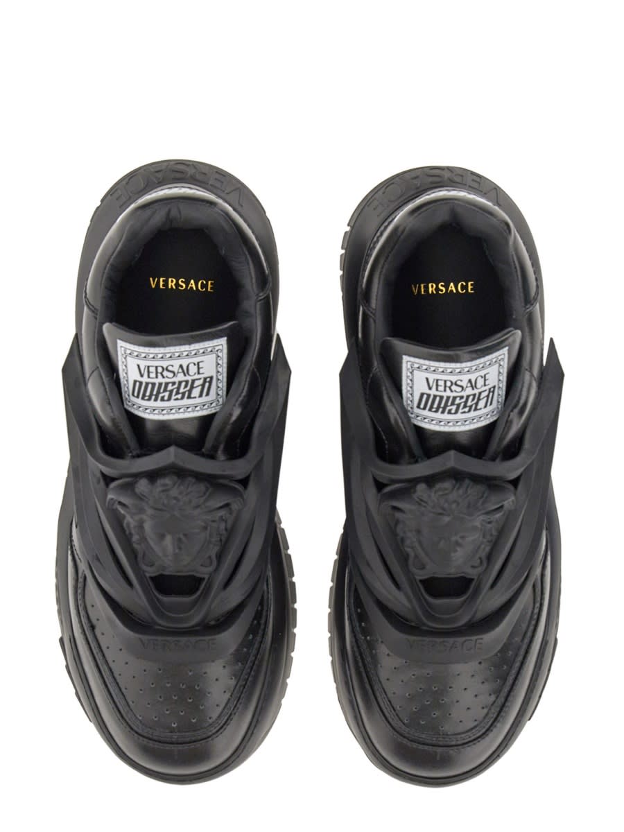 Shop Versace Odyssey Sneaker In Black