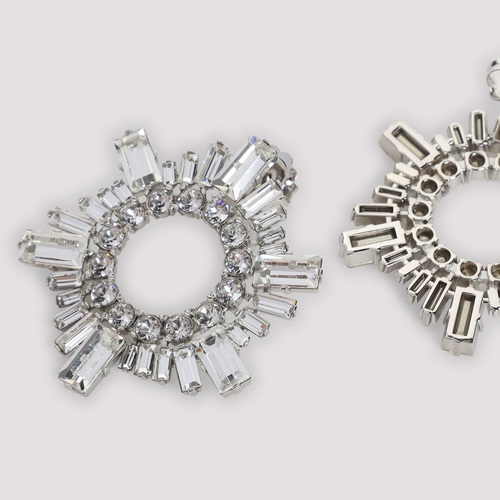 Amina Muaddi Begum Earrings Mini In Metallic