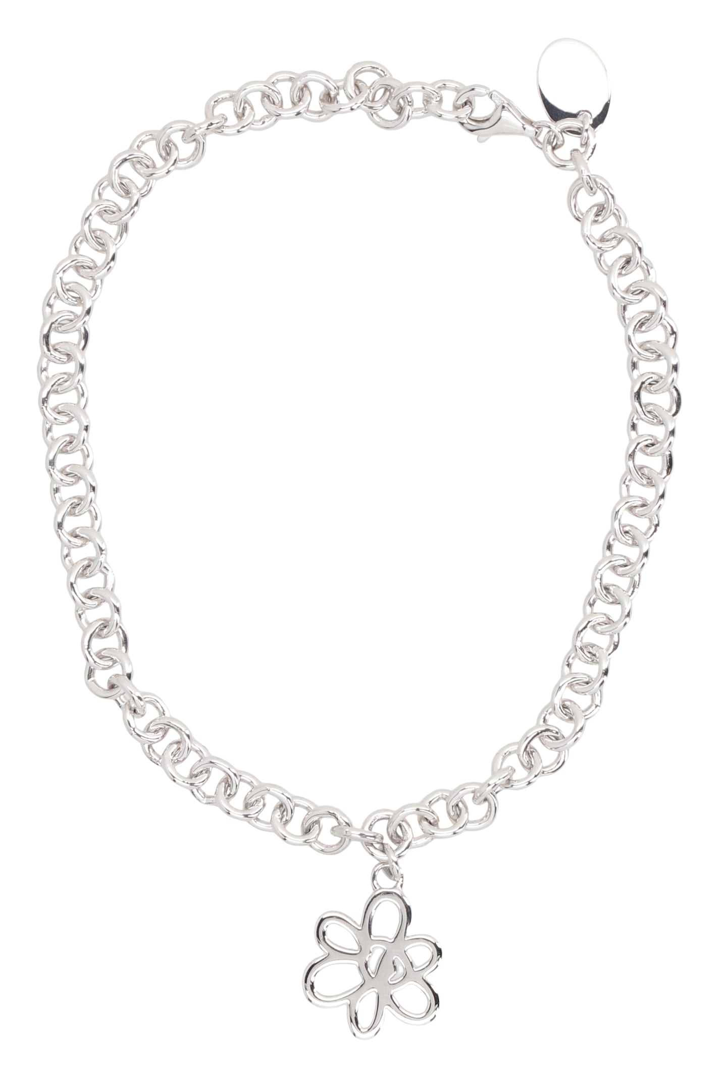 Perks And Mini P.a.m. Gesture Frame Pendant Chain Bracelet In Silver