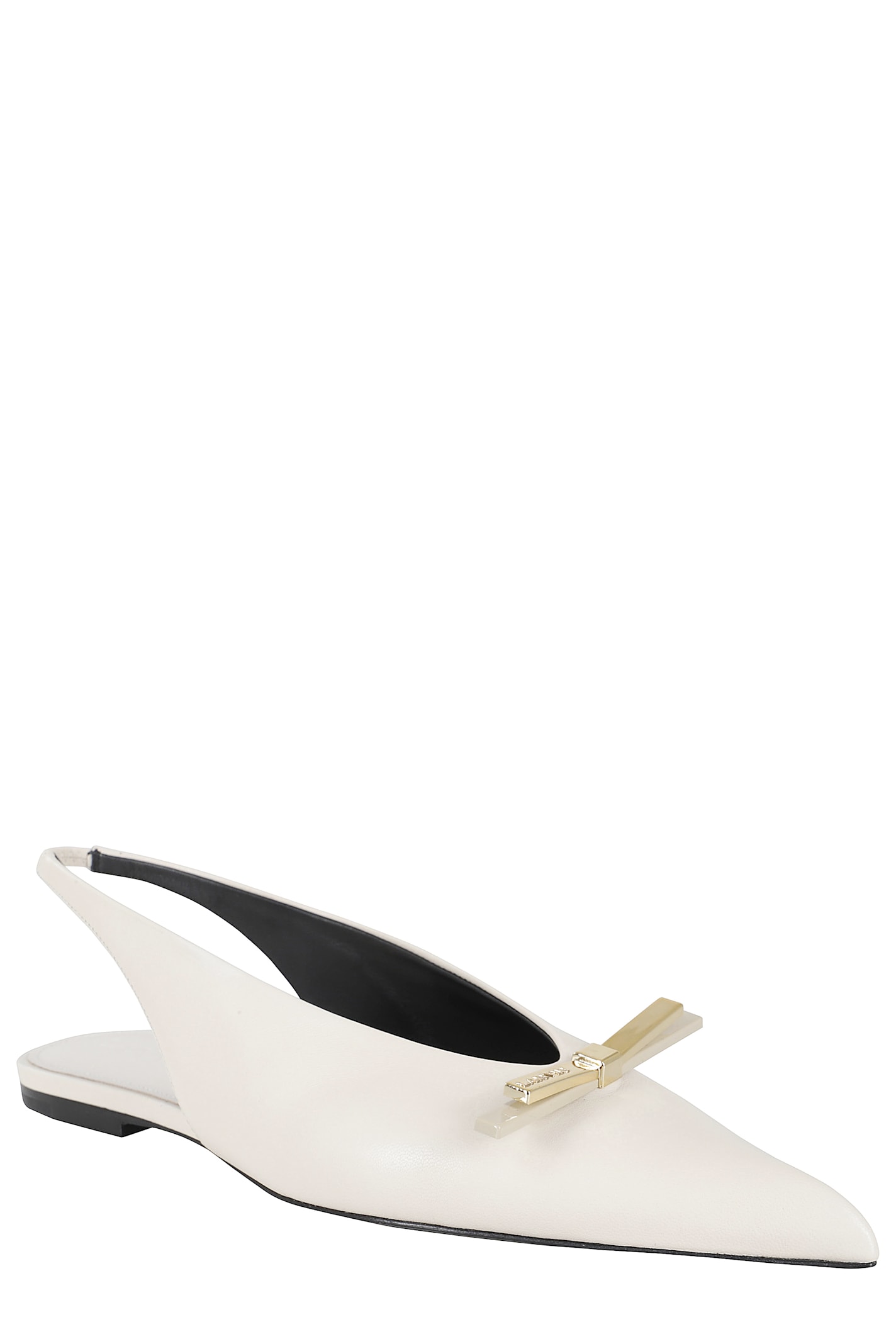 Lanvin Bow Flat Slingback In Light Beige