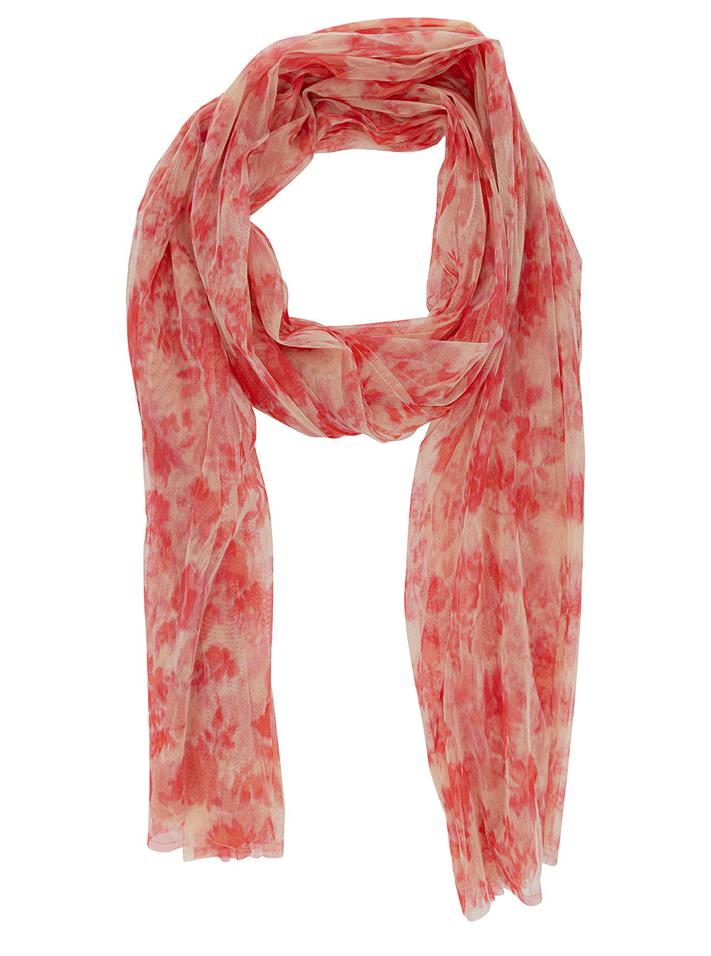 Shop Philosophy Di Lorenzo Serafini Pink Stole With All-over Floreal Print In Tulle Woman