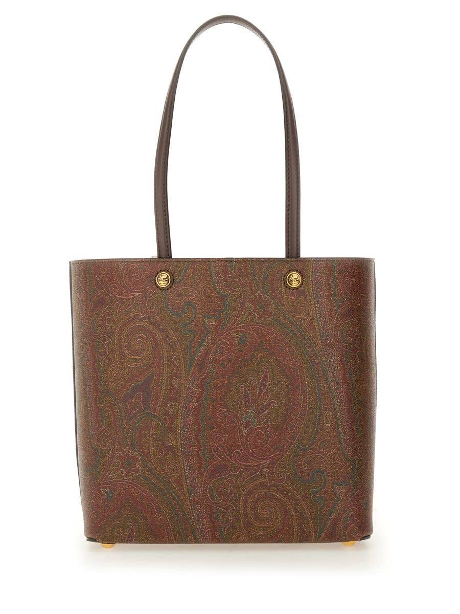 Shop Etro Essential Bag In Brown