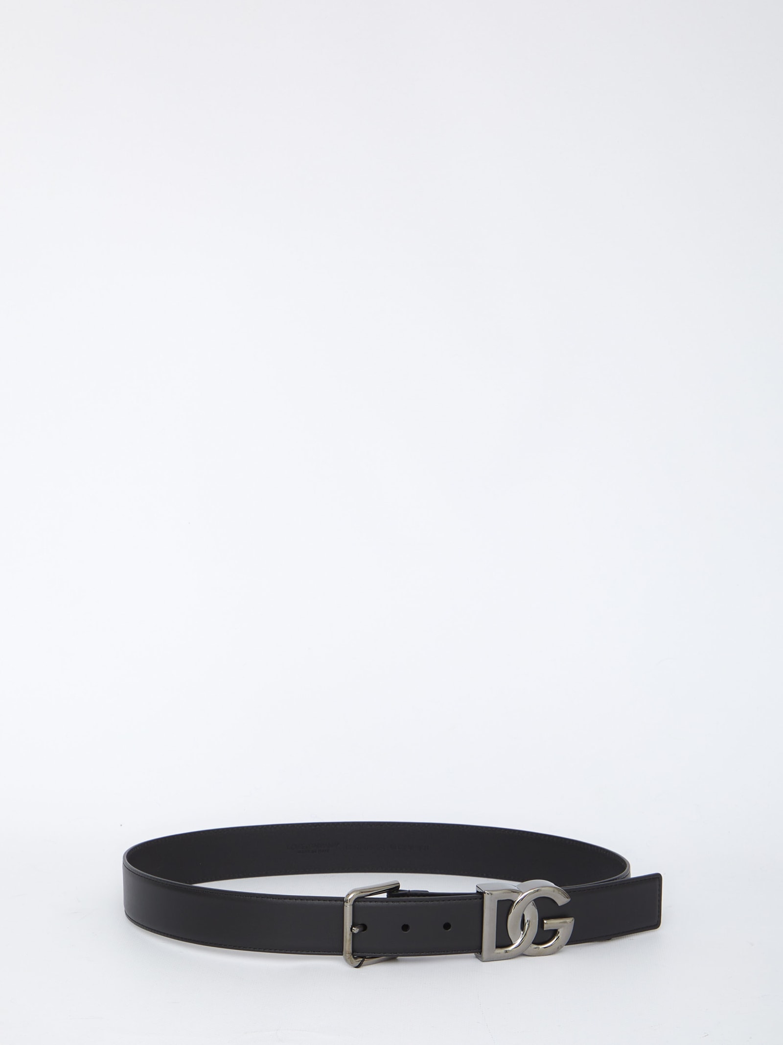 Shop Dolce & Gabbana Dg Logo Belt In Black