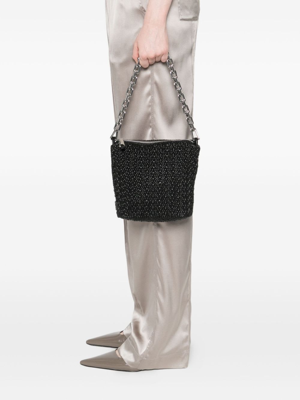 Emporio Armani Faux Leather Small Hobo Bag In Black