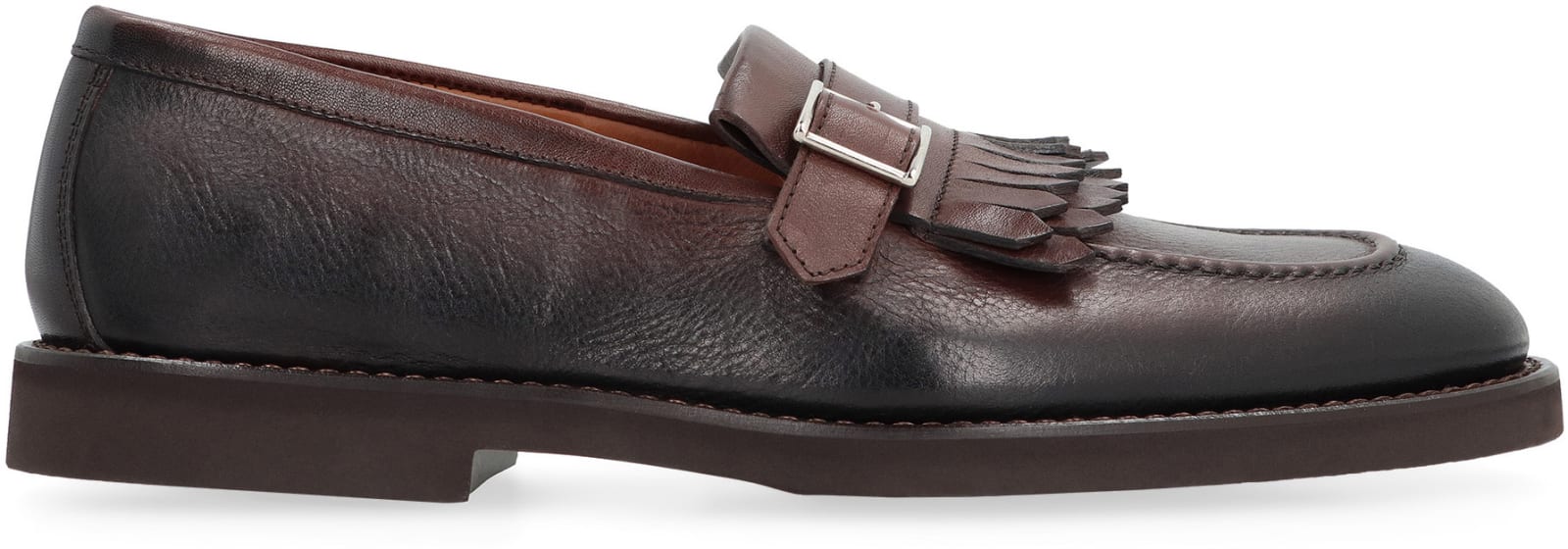Shop Doucal's Harley Leather Loafers In Brown