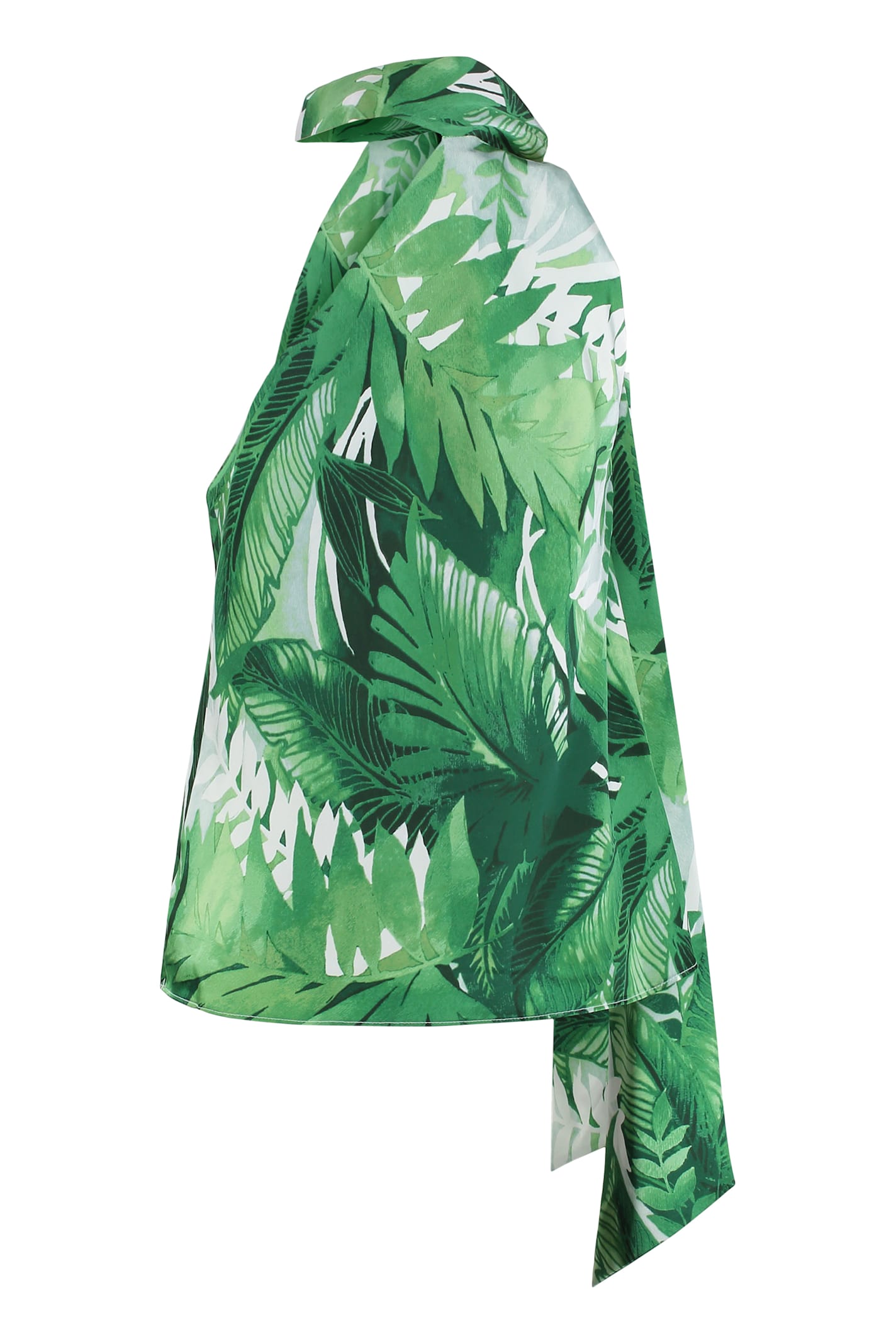 Shop Ralph Lauren Satin Blouse In Green