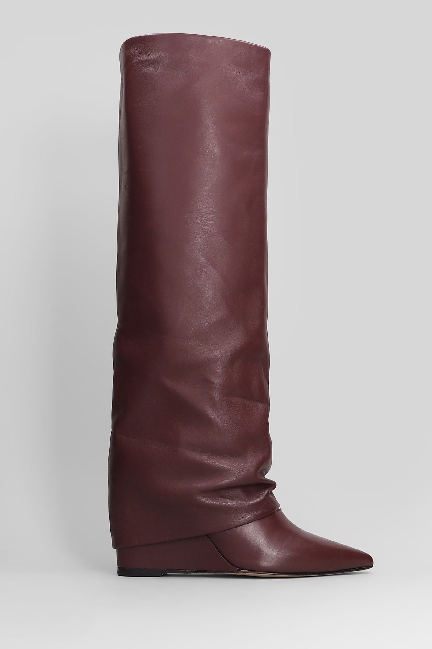 The Seller High Heels Boots In Bordeaux Leather In Multi
